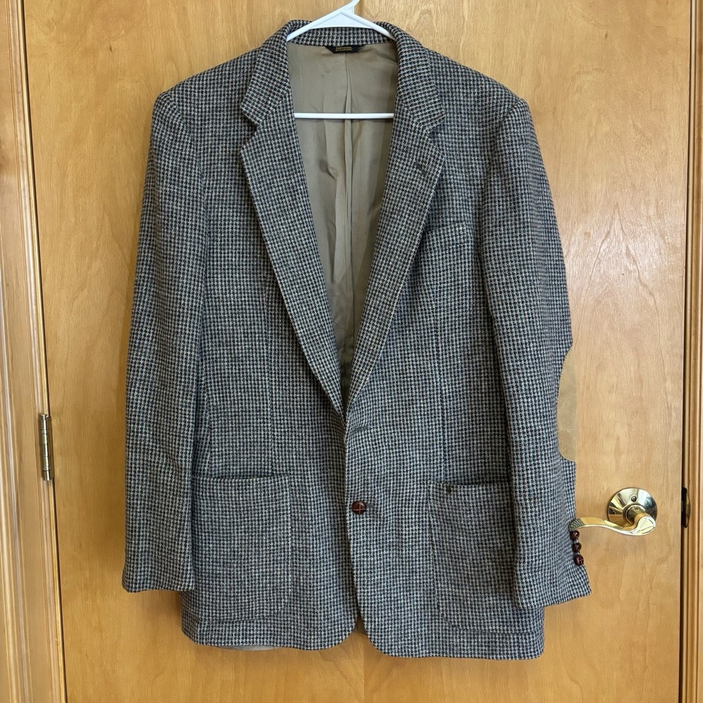 Vintage‎ David George Tweed Gray 42R Sport Coat 2 button